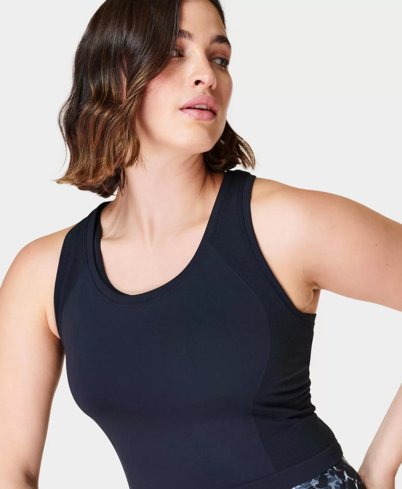 Sweaty Betty Athlete Crop Seamless Gym Tank- Tank Tops