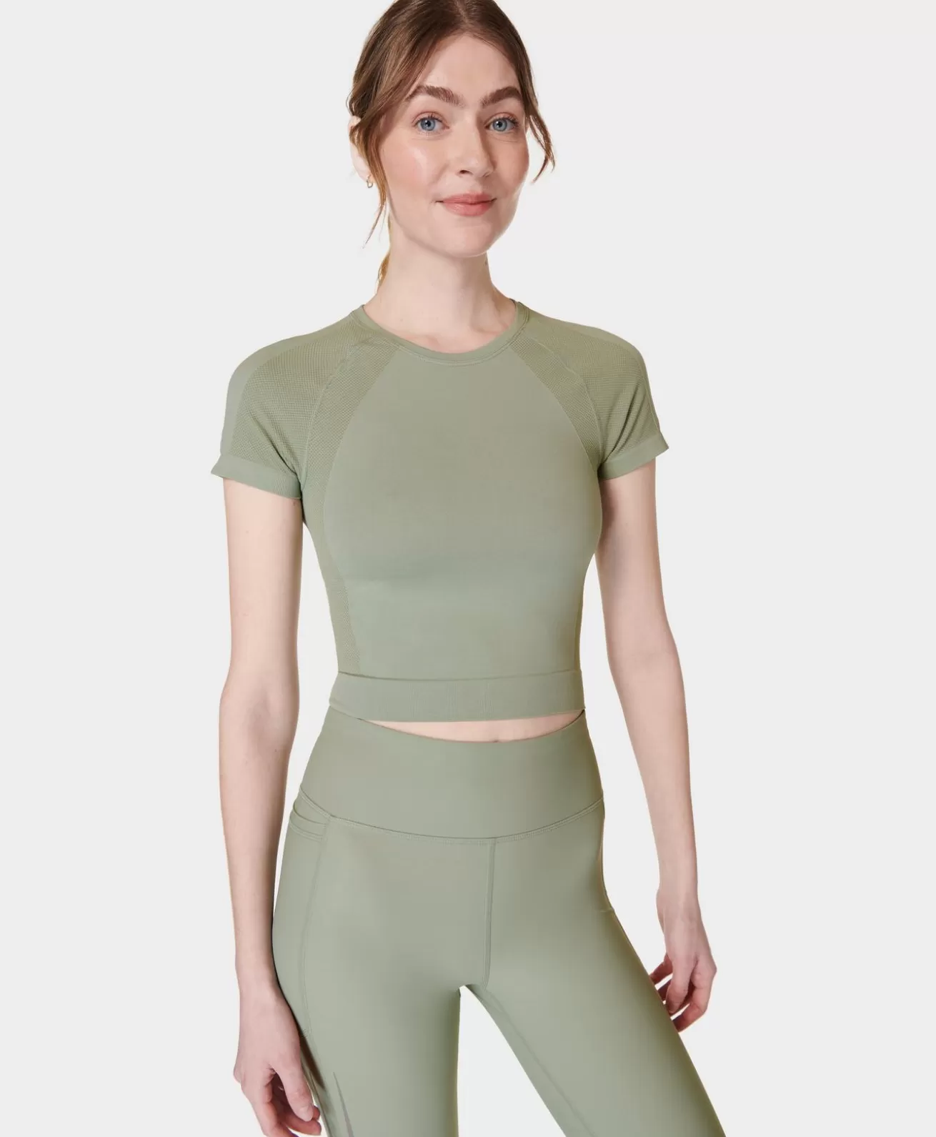 Sweaty Betty Athlete Crop Seamless Workout Tee- T-Shirts