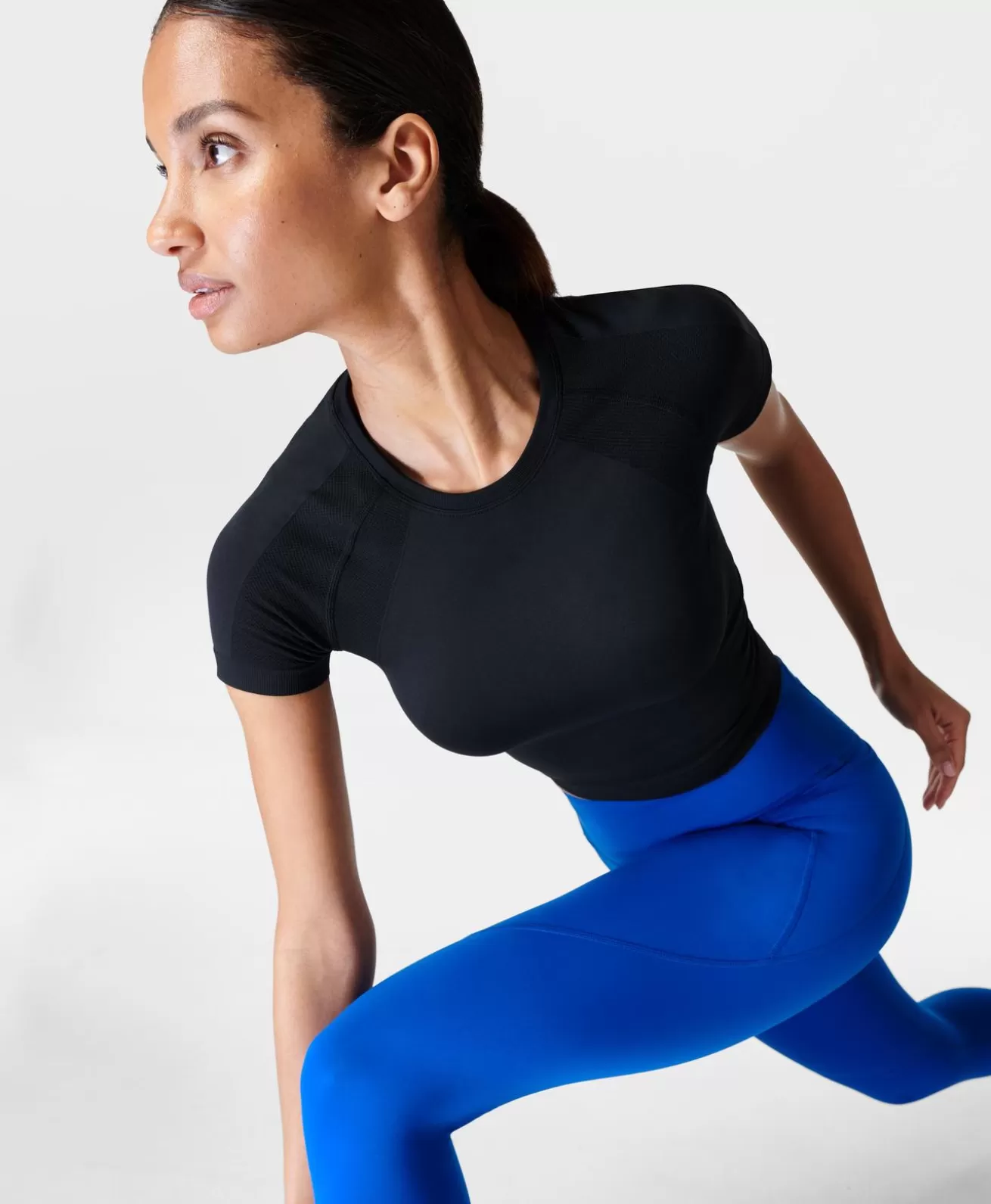 Sweaty Betty Athlete Crop Seamless Workout Tee- T-Shirts