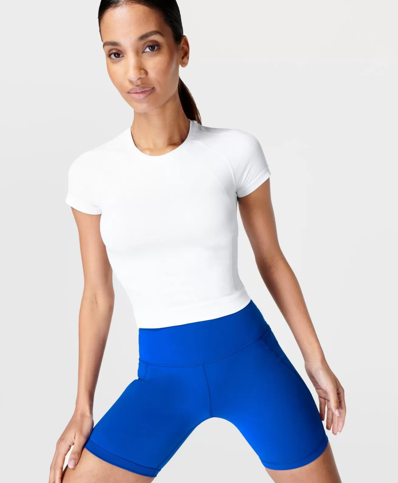 Sweaty Betty Athlete Crop Seamless Workout Tee- T-Shirts