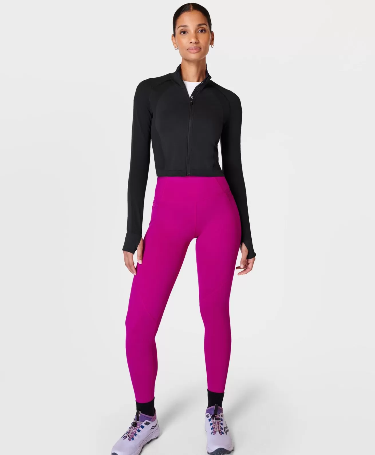 Sweaty Betty Athlete Crop Seamless Workout Zip Up- Sweatshirts + Hoodies