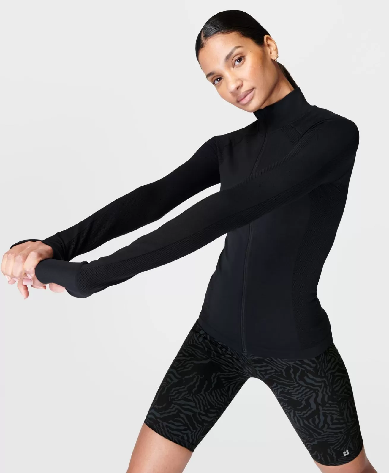 Sweaty Betty Athlete Doubleweight Seamless Workout Zip Up- Sweatshirts + Hoodies