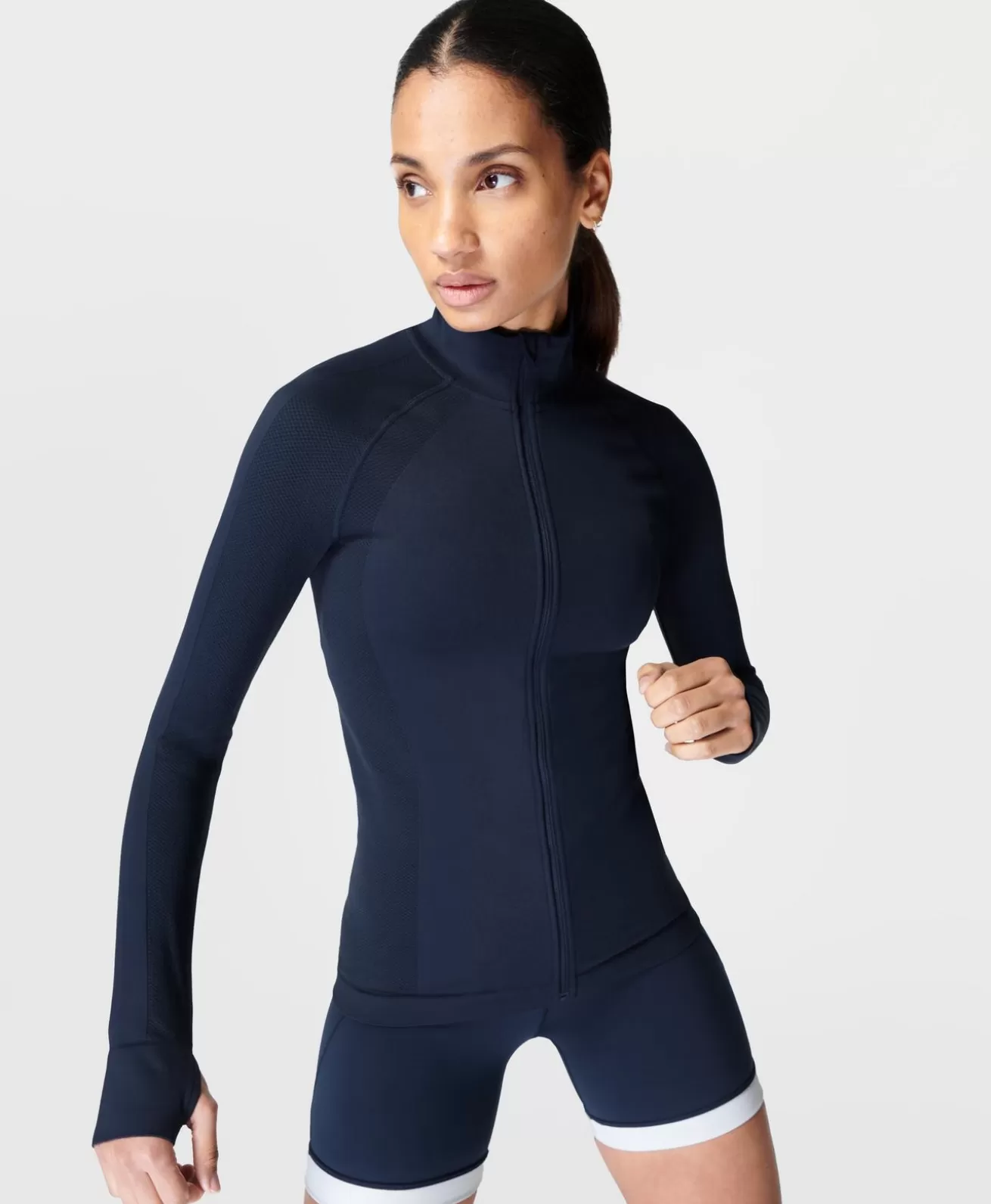 Sweaty Betty Athlete Doubleweight Seamless Workout Zip Up- Sweatshirts + Hoodies