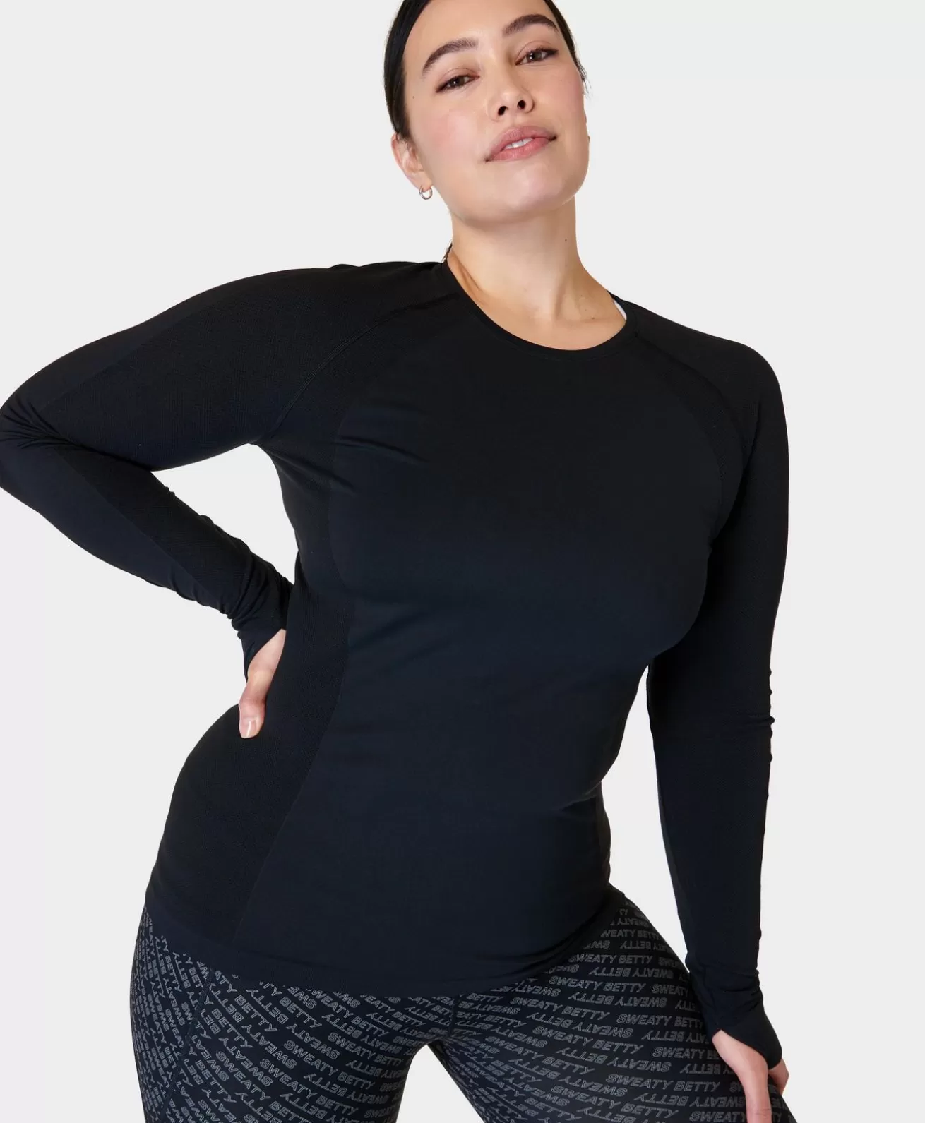 Sweaty Betty Athlete Seamless Workout Long Sleeve Top- Long Sleeve Tops