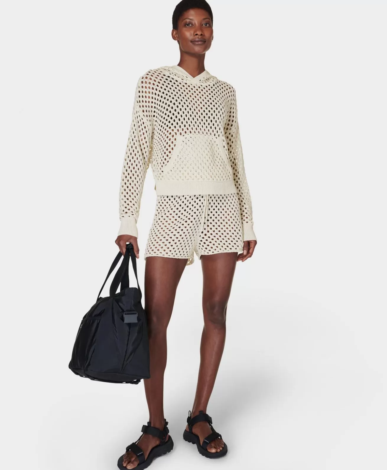 Sweaty Betty Beachside Crochet Hoody- Sweaters