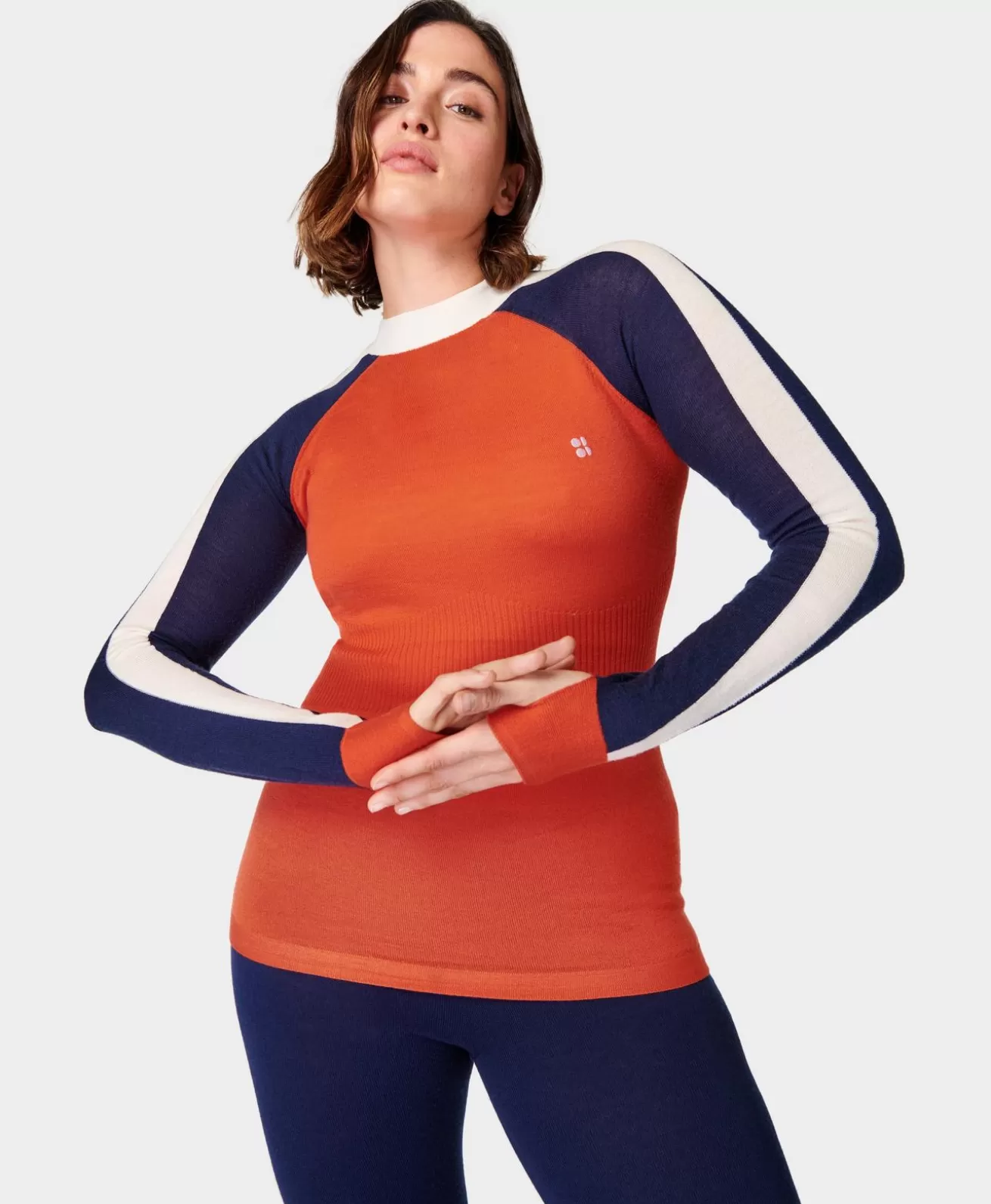 Sweaty Betty Colour Block Merino Base Layer Top- Sweaters