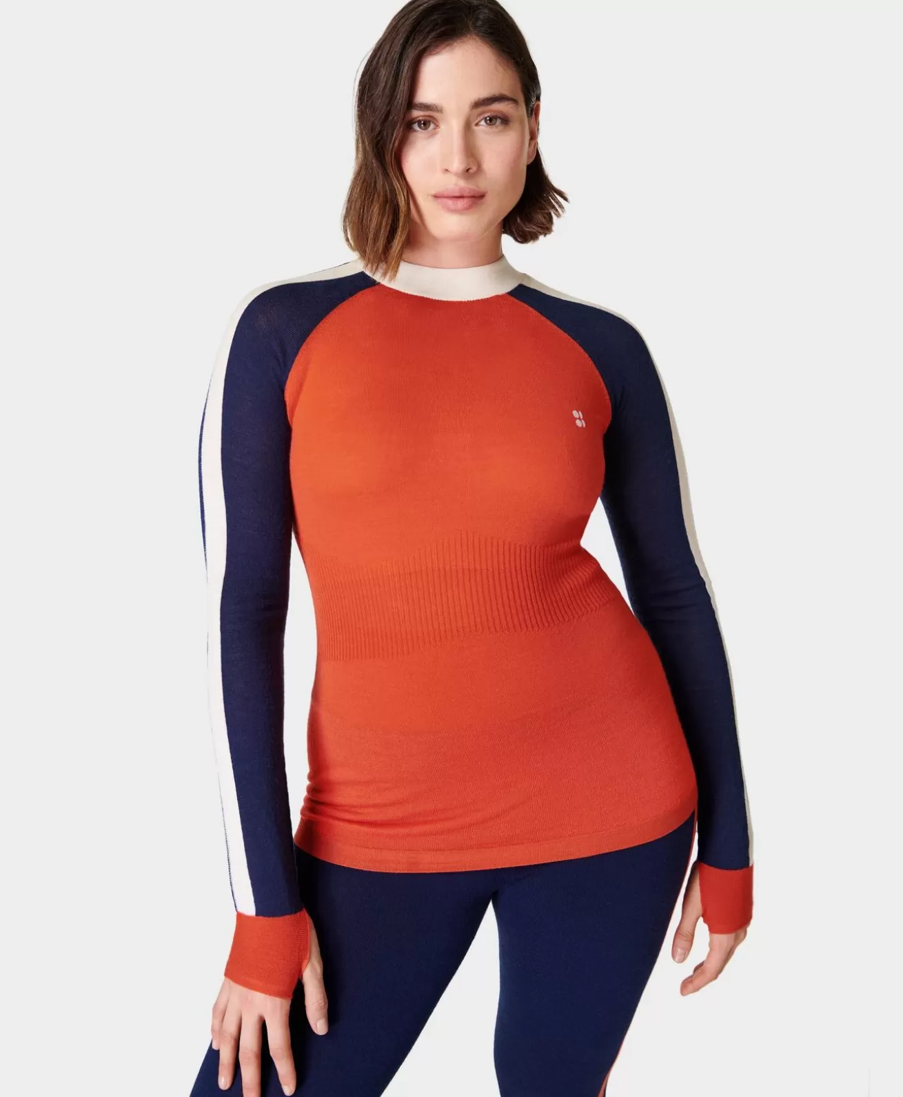 Sweaty Betty Colour Block Merino Base Layer Top- Sweaters