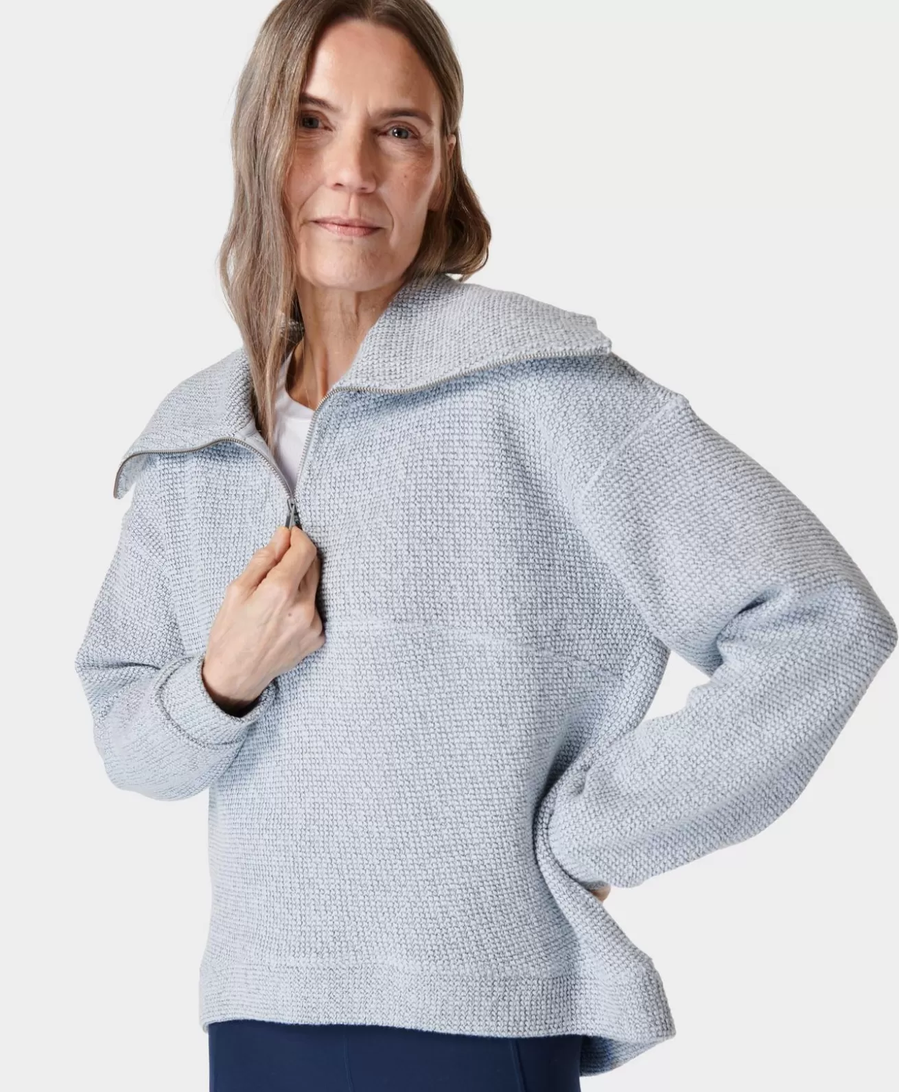 Sweaty Betty Restful Boucle Half Zip Sweatshirt- Sweatshirts + Hoodies