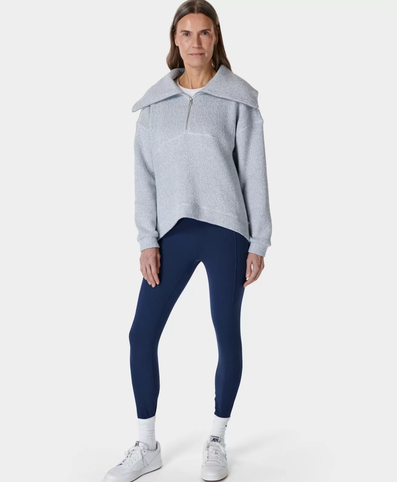 Sweaty Betty Restful Boucle Half Zip Sweatshirt- Sweatshirts + Hoodies