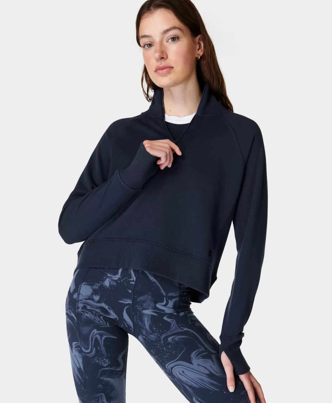 Sweaty Betty Revive Rib Half Zip Pullover- Sweatshirts + Hoodies