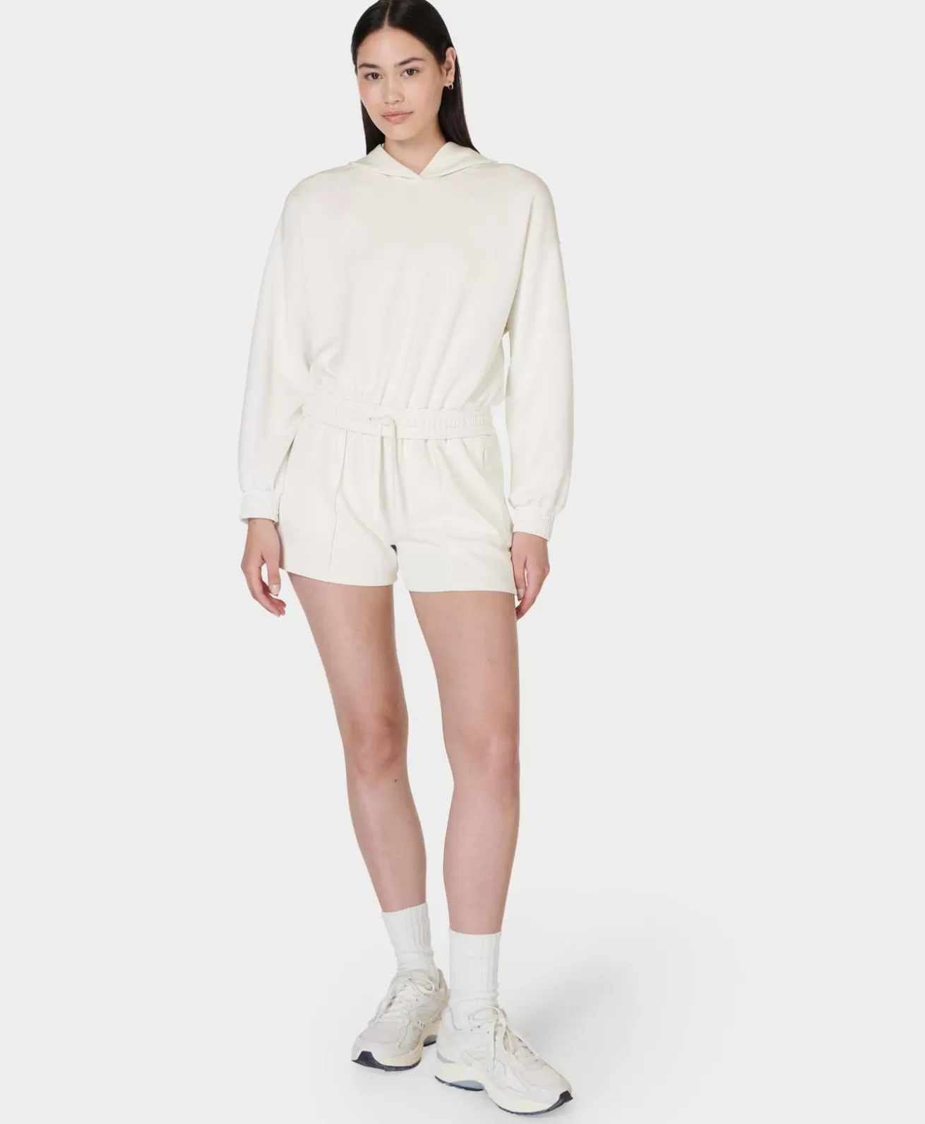 Sweaty Betty Sand Wash CloudWeight Crop Hoodie- Sweatshirts + Hoodies