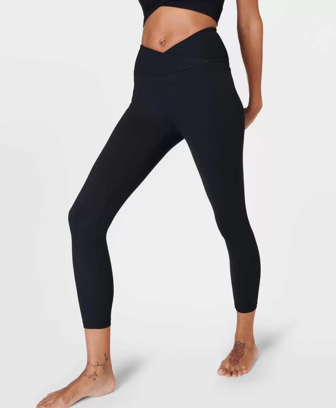 Sweaty Betty Super Soft Ultra-Lite 7/8 Wrap Yoga Leggings- Yoga Pants | Pocketed