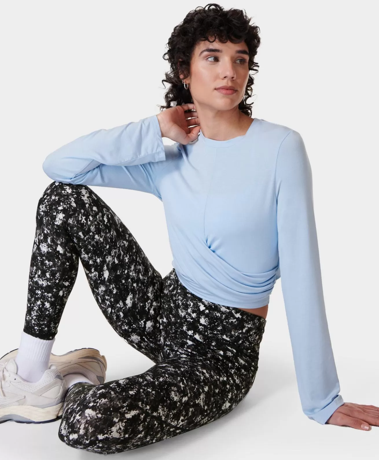 Sweaty Betty Wrap Front Long Sleeve Top- Long Sleeve Tops